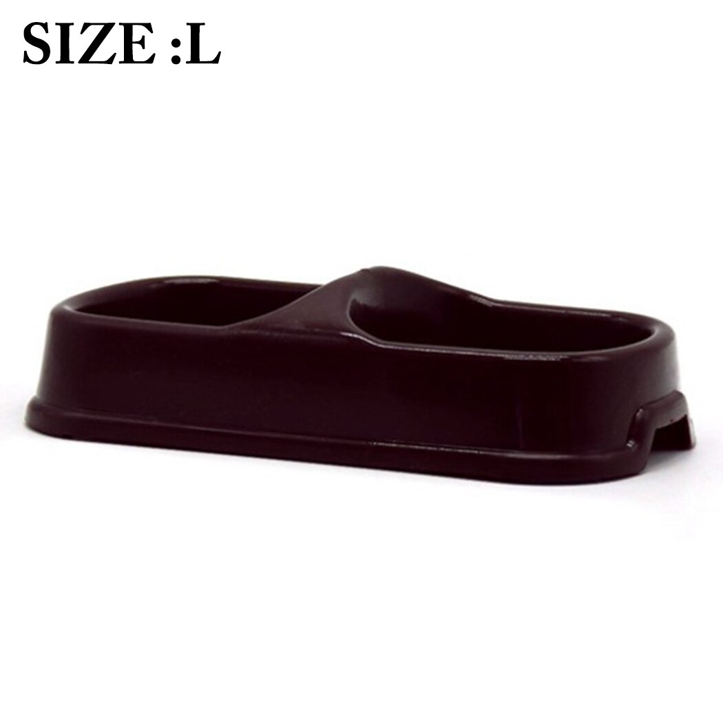1PCS Pet Bowl Anti-skid Double-bowl Pet Food Bowl Pet Feeder Bowl PP Plastic Cat Bowl Non-slip Pet Feeders for Cats: L coffee