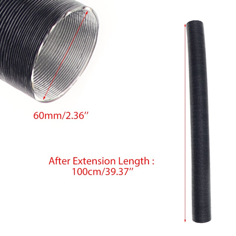 25/42/60/76/90mm Car Heater Ducting Pipe 60-100cm Diesel Parking Heater Duct Aluminum Foil Warm Air Intake Pipe For Webasto: 100cmx6cm(LxID)