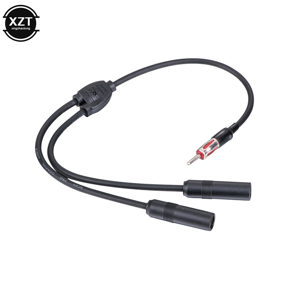 30.5cm Car Antenna Cable Adapter Aluminum Plug In 1 For 2 Radio Antenna Extension Cable Meet More Connectivity Antenna For Car