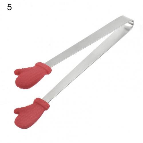 Food Clip Portable Cute Stainless Steel Mini Hand-Shaped Ice Cube Sugar Tong Kitchen Supplies Cake Shop Bread Clamp Gadget Clips: 5