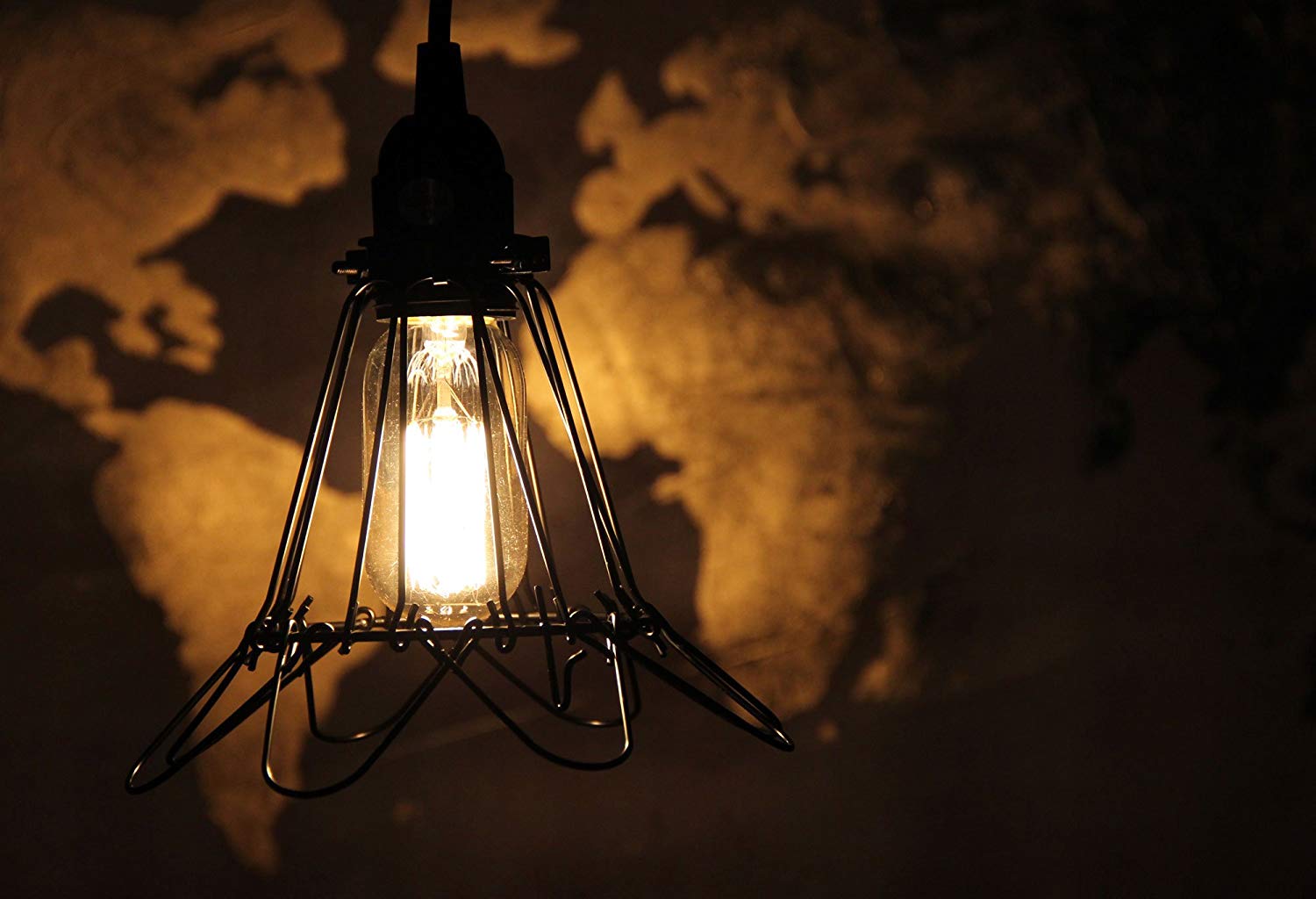 Rustik industriell vintage stil hängande hängsmycke metalltråd bur justerbar armatur lampskydd glödlampa skydd lampbur  d25