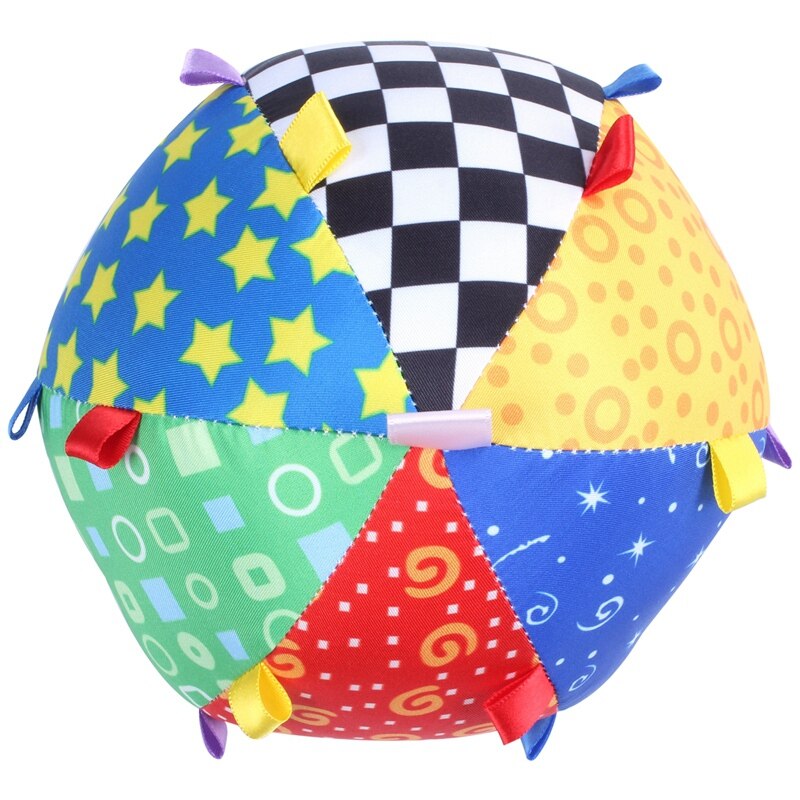 Kleurrijke Bal Bel Zachte Hand Greep Muziek Gevoel Baby Kids Educatief Pluchen Speelgoed