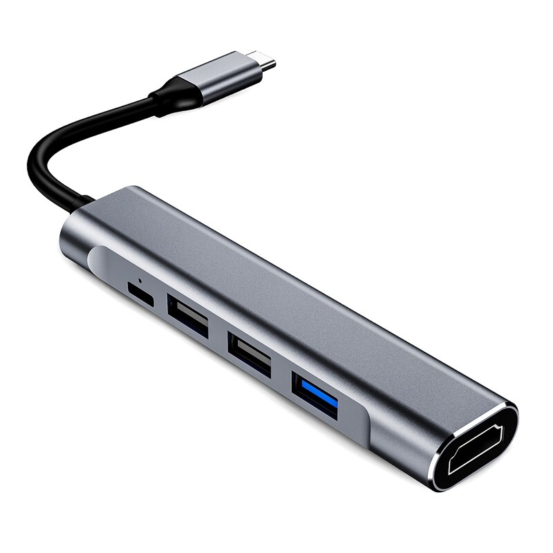 HUB USB C 5 en 1, HDMI + 2 USB 2,0 + USB 3,0 + USB C, para Pro Huawei Apple