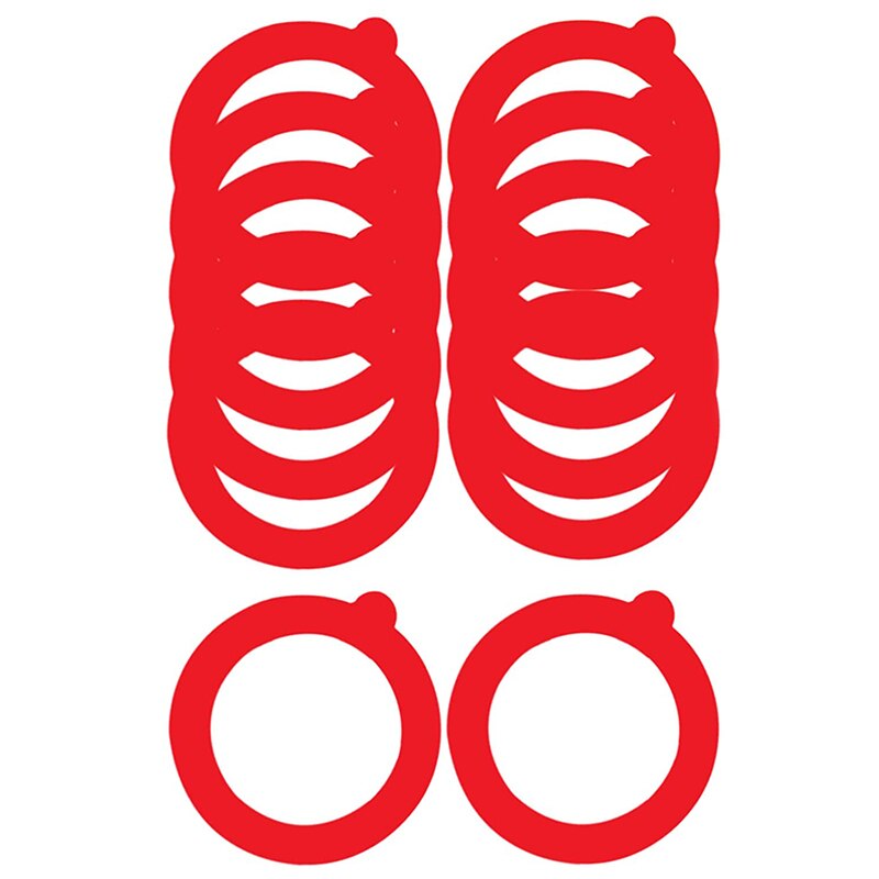 12 Pack Silicone Replacement Gasket, Airtight Rubber Seals Rings for Mason Jar Lids, Leak-Proof Canning Silicone: Red