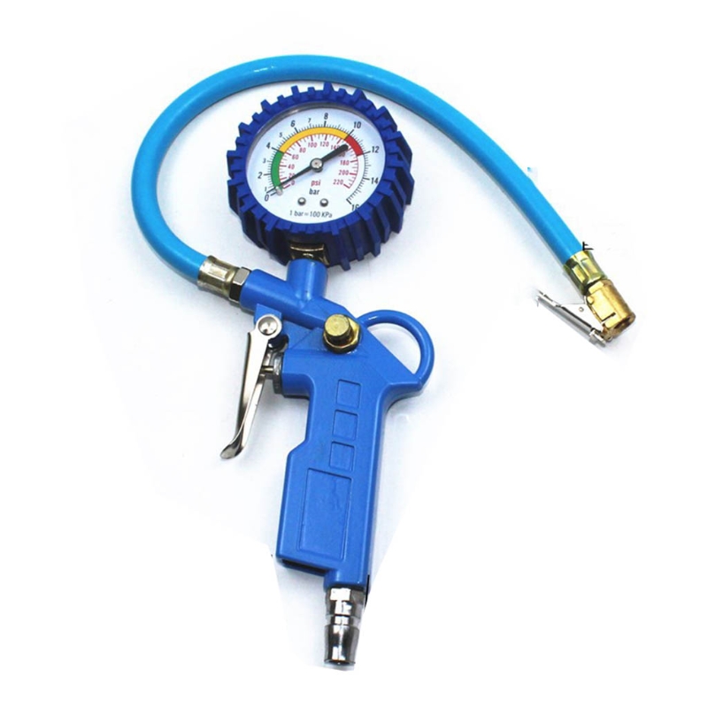 Mechanical/Digital Tyre Pressure Gauge Tyre Checker with Flexible Hose 220PSI 0-16 Bar Blue/Grey/Silver/ Gold Durable: Blue