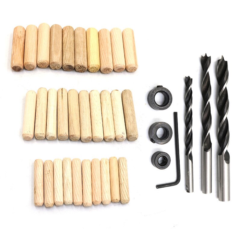 Quick Wood Doweling Jig 6/8/10mm Drill Bit Handheld Wood Drilling Doweling Hole Puncher For Carpentry Dowel Joints: 1 SET