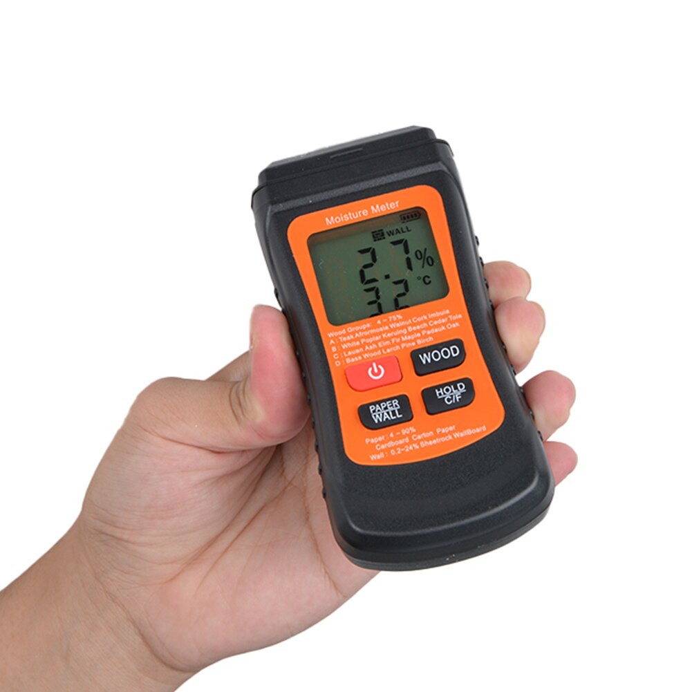 Wood Moisture Meter Measuring Digital Display Tools Multifunctional Testing Wall Hygrometer Analysis Paper Accurate Backlight