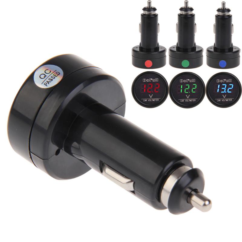 Autolader Auto Sigarettenaansteker Digitale Auto Voltmeter Charger Voltage Meter Veiligheid Voltage Monitor Rgb