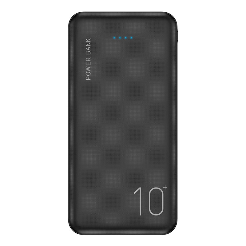 Floveme Power Bank 10000 Mah Powerbank Voor Xiao Mi Mi Iphone Dual Usb-poorten Draagbare Oplader Externe Batterij Dunne Slanke poverbank: Black