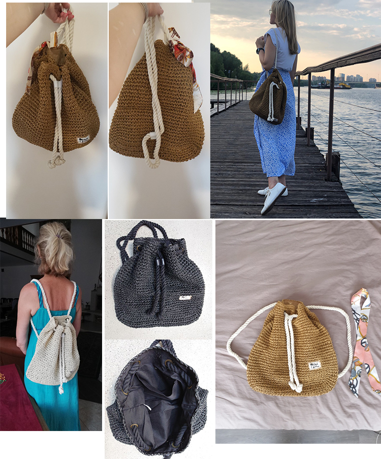 Summer Straw Bag Women Backpack Rucksack Weaved For Girls Mochila Backpack Travel Beach Straw Bags Women Shoulder Bag