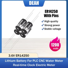 4PCS 3.6V 1200mAh ER14250 ER 14250 CR14250SL Replacement Lithium Battery With Pins For CNC Machine Tools Touch Screen Gas Meter