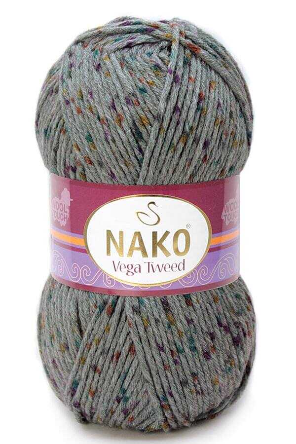 Fil tricoté à la main de supérieure + 12 options de couleurs + 195 mètres (100gr) + boule de fil à tricoter + Nako Vega Tweed + acrylique + accessoires + écharpe + béret + chapeau + passe-temps + fait à la main: 31754