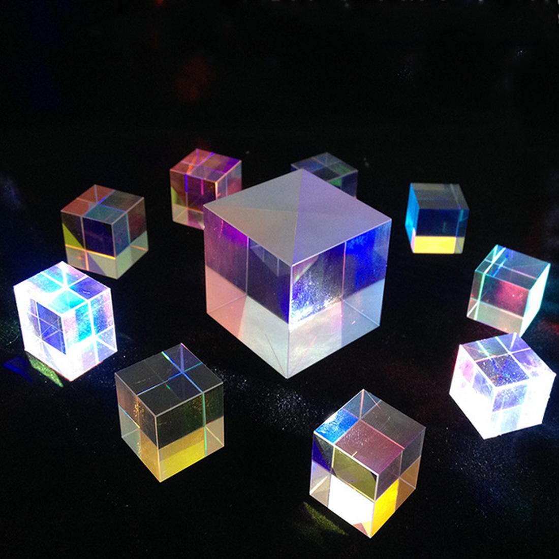 Prisme en Cube enseignement du verre optique, prisme de 15*15*15MM le spectre lumineux à Triple physique