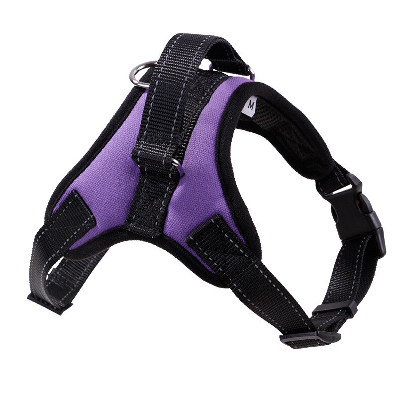 Huisdieren Hond Harnas Vest Reflecterende Tape Ademend Mesh Huisdier Honden Leash Harness Accessoires XJS789: Purple / L