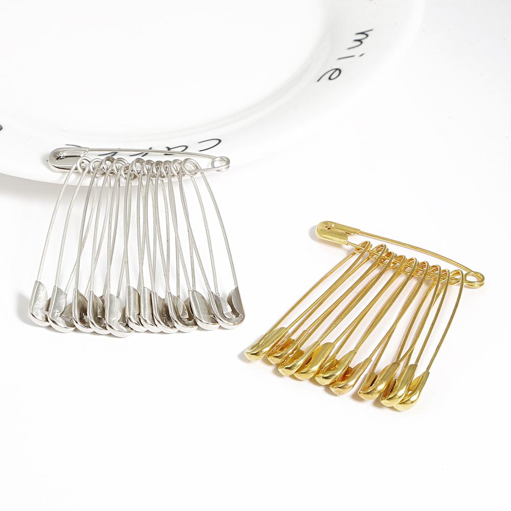 Alfileres de hierro inoxidable de seguridad, herramientas de costura DIY, accesorio, agujas, broche grande/Pequeño, accesorios de ropa, Color plateado/dorado, 50 Uds.
