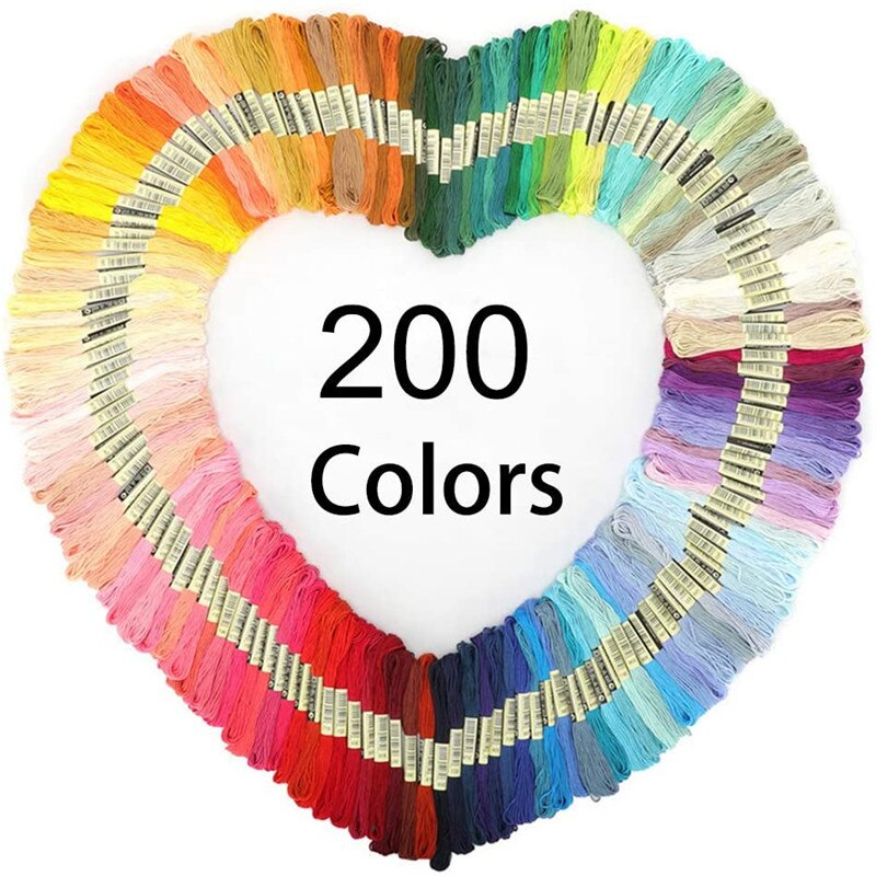 Dmc – fil à broder en soie, 200 couleurs, écheveaux de couture en coton, point de croix, bricolage, Bracelet tressé