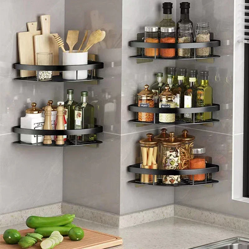 Badkamer Spijkervrije Plank Douche Hoekplank Aluminium Shampoo Plank Douche Supply Opslag Badkamer Planken Badkamer Accessoires