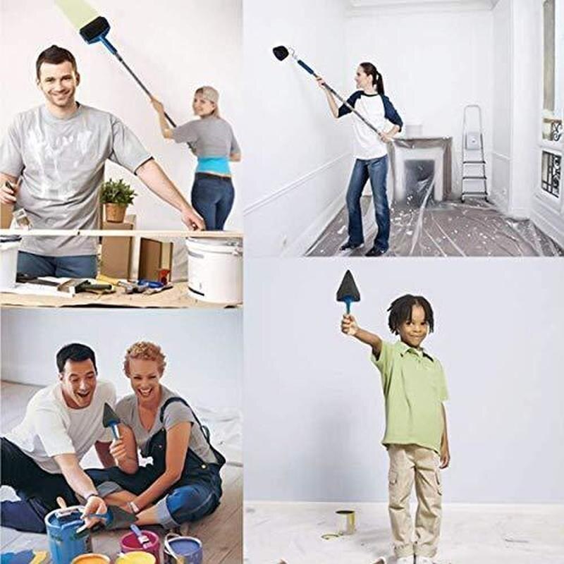 6 PCS/SET Paint Roller Brush Painting Handle Tool Multifunctional Seamless Easy To Operate Telescopic Tools Wall Decorative Sets