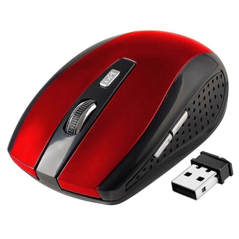 Erilles Best Seller 2.4G Wireless Optical Mouse computer left Right handed USB mice nano receiver mini travel for Laptop Desktop: Red