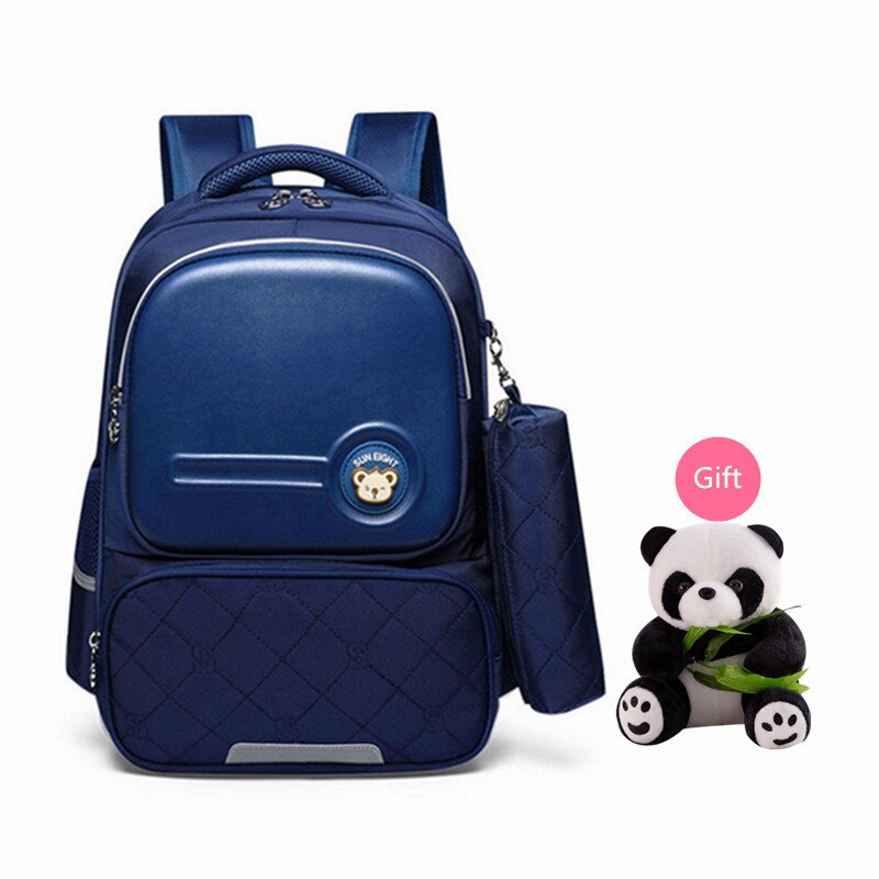 OKKID children school bags for girls cute korean style kids pink bag orthopedic school backpack for boy waterproof bookbag: blue