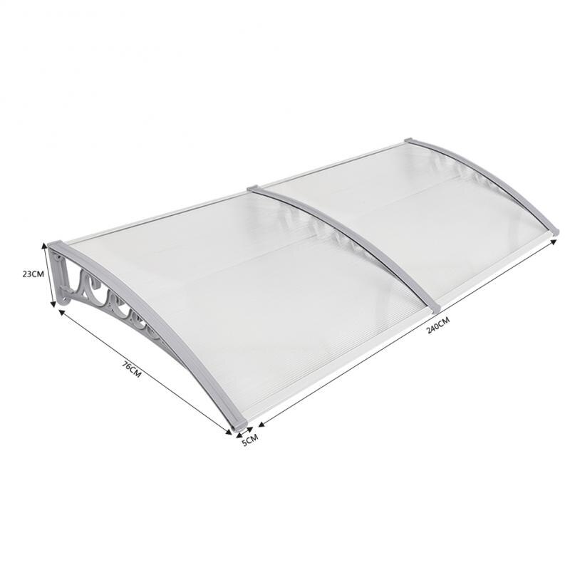 Abri soleil Anti UV ultra-léger parasol 7 tailles porte fenêtre auvent Gazebos mobilier d'extérieur auvent pluie abri ombre couverture HWC: 80x240cm