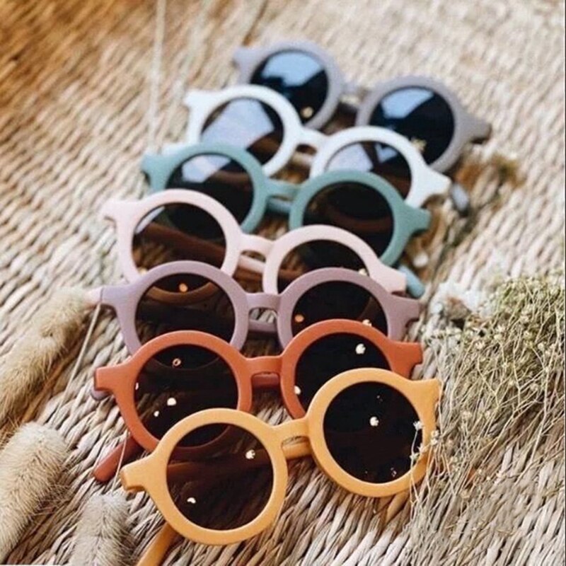 Gafas de sol de protección para bebés, lentes de sol de protección para la playa para niños, redondas, clásicas, Retro, 1-7 años, novedad de