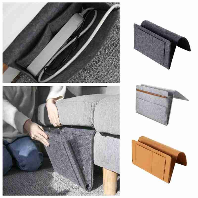 Storage Organizer Felt Bedside Hanging Storage Bags Inner Remote with Mobile Sundries 2 Control Book Phone Pockets For Bed K2P6