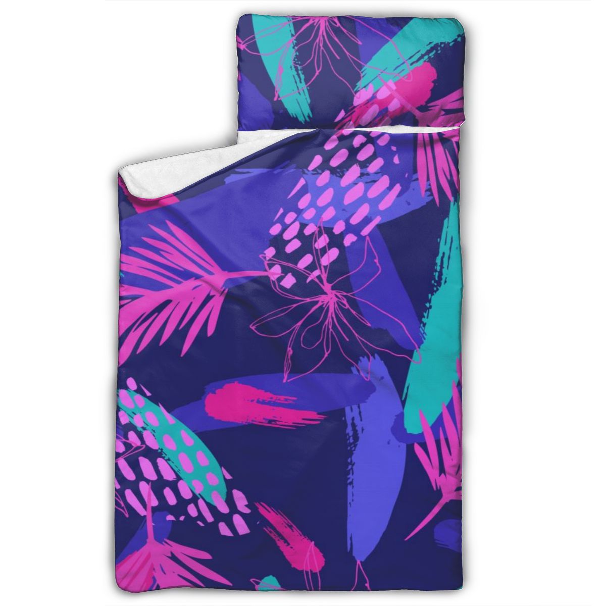 Enfant en bas âge roulé tapis de sieste Anti-coup de pied couette artefact oreiller amovible feuilles créatives fleurs coups de brosse bébé sac de couchage: Default Title