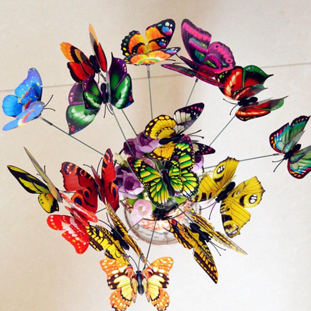 Outdoor Garden Planting Flower Pot Dual-layers Butterflies Garden Decor Garden Butterfly Ornament Decoration H5T4