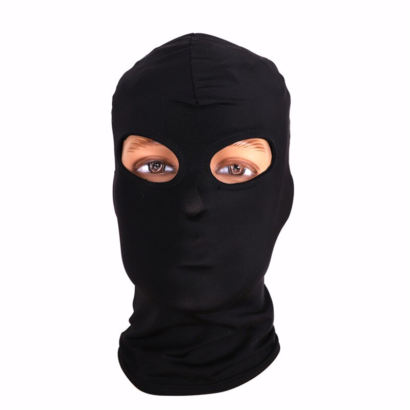 Cycling Cap With Acrylic Double Layer Knitted Face Mask Balaclava Hat Ski Army Stocking Winter Cap Beanie Hood: black 2