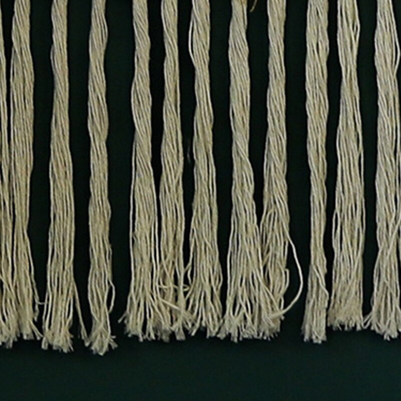Makrame væghængende boheme håndlavet bomulds frynser kvast banner med hængestang til værelse vægindretning (sendia-sort)