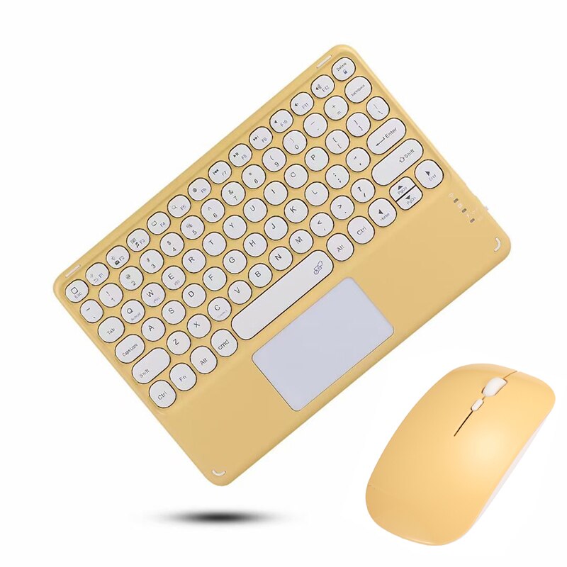 Tastiera e Mouse magnetici portatili per Tablet telefono tastiere per Laptop per Samsung S6 S7 tastiera Touchpad compatibile con Bluetooth: yellow set