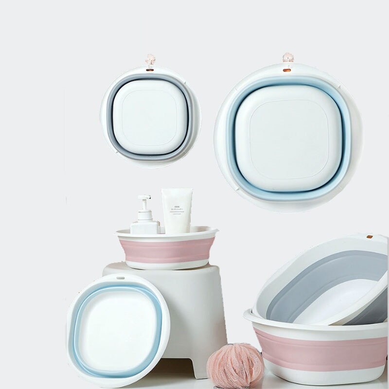 Plastic Folding Basins Portable Wash Basins Folding Laundry Tub Bathroom Kitchen AccessoriesTravel Folding Wash Basin Two Models