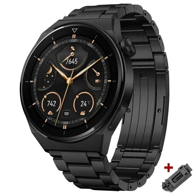 Titanium metalen band voor oneplus watch 2, luxe zakelijke armband, polsbandje 22mm, ultieme schakelarmband voor oppo watch x band: Zwart / 17mm