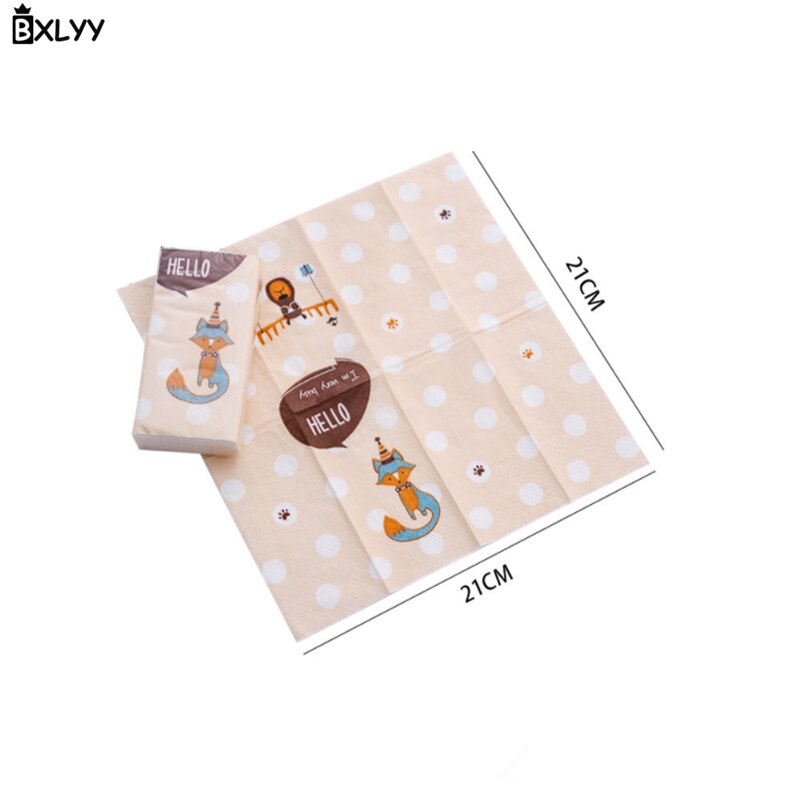 BXLYY Cartoon Afdrukken Papieren Handdoek Mode Servet Drie-layer Draagbare Wegwerp Papieren Handdoek Bruiloft Decoration.7z