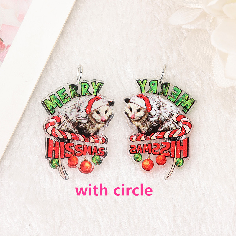 8 pezzi di ciondoli natalizi creativi in acrilico Gingerman Santa Jewlery risultati per collana fai da te: Rhodium placcato