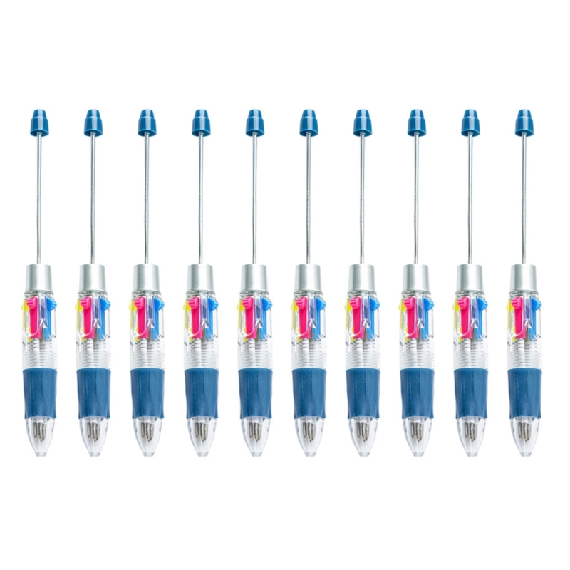 Stylo à bille multicolore perlé, 4 couleurs en 1, pointe 1.0MM, lisse pour écrire, pour étudiant, enseignant, marquage, 10: Bleu marine