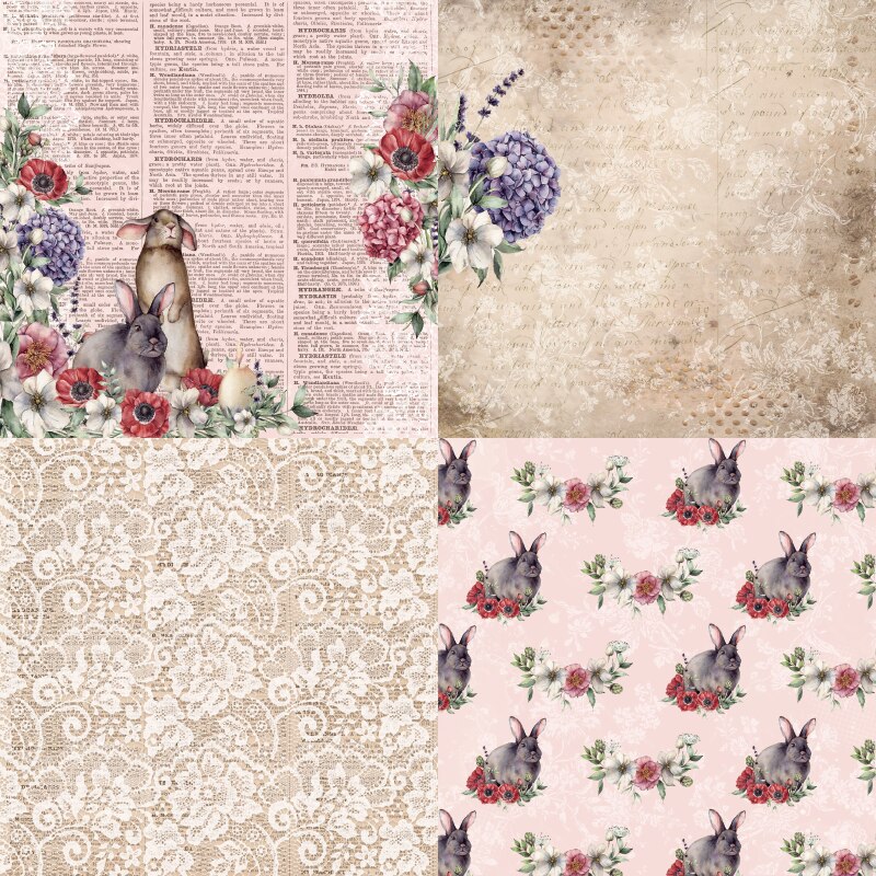 Panalisacraft 24 sheets 6"X6" Flower Easter paper Scrapbooking patterned paper pack handmade craft paper Background pad card