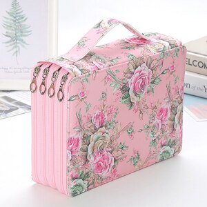 Rideau de stylos à 200 trous, , croquis, multifonctionnel, grande capacité, peinture, trousse pour étudiants: pink
