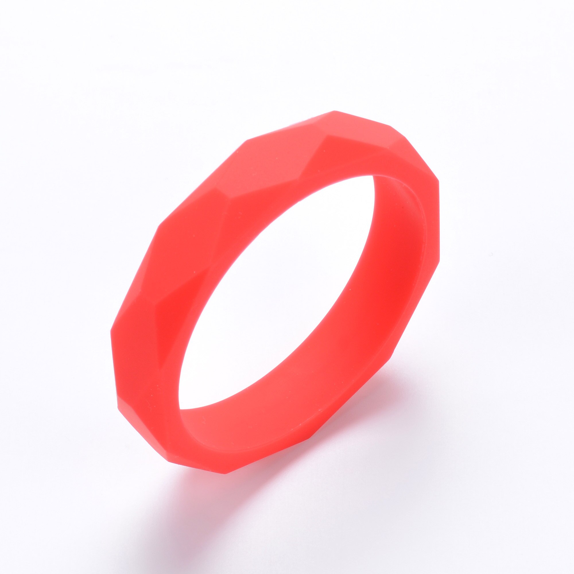 Lofca 1pc tandningsarmband silikon babyarmband bitring armband aldut storlek tuggleksak silikonpärlor amningssmycken: Scharlakansröd