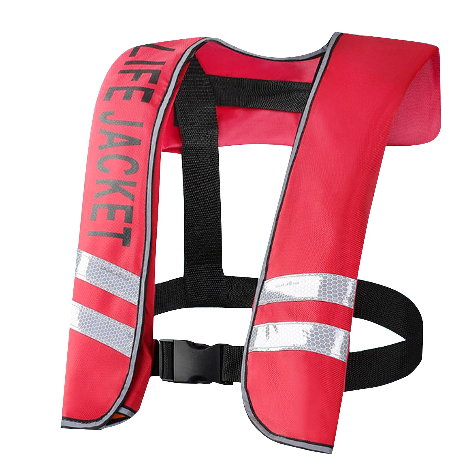 Inflatable Adults Life Jacket Adult Life Vest Safety Float Suit for Water Sports Kayaking Fishing Surfing Canoeing Jacket: Manual red
