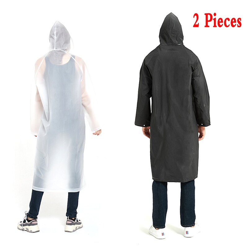 2 Pieces Women RAINCOAT Men Rain Coat Impermeable mujer para lluvia RAIN jacket Capa de chuva Poncho Waterproof Rain Suit: 1White-1Black-NoLOGO