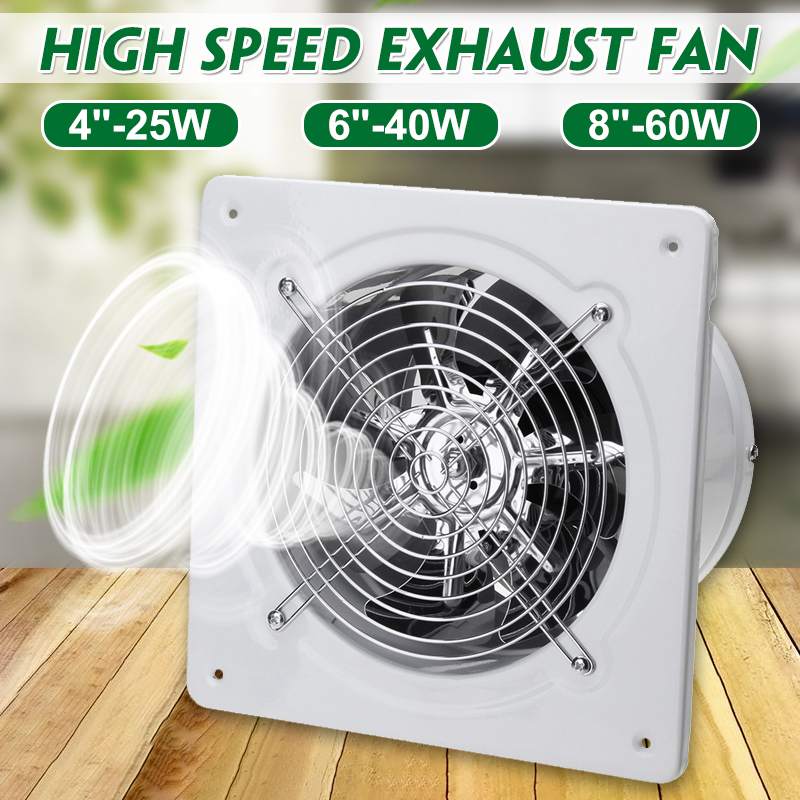 4 Inch High-speed Silent Exhaust Fan Stainless Steel Fan Blade Toilet Window Extractor Exhaust Ventilator Ventilation Fans 25w