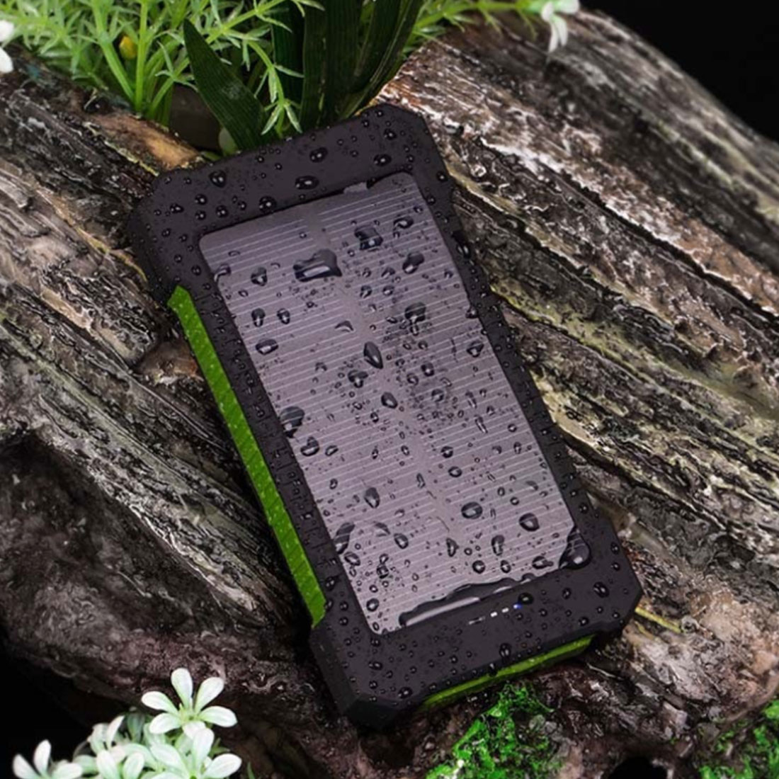 Solar Power Bank Battery Charger 20000 mAh High Capacity Waterproof dual USB External Polymer Outdoor Light