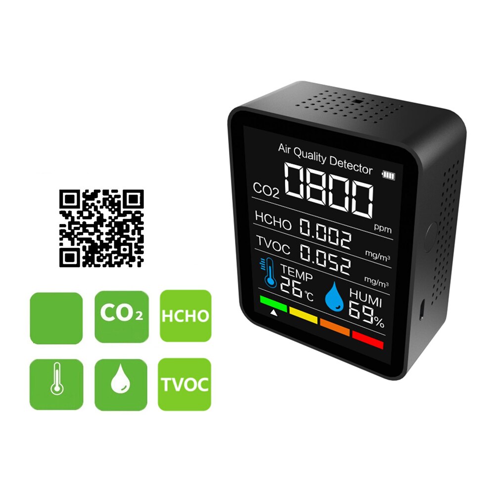 Smart CO2 Sensor Air Detector Carbon Dioxide Detector Agricultural Production Greenhouse CO2 Meter Air Monitor