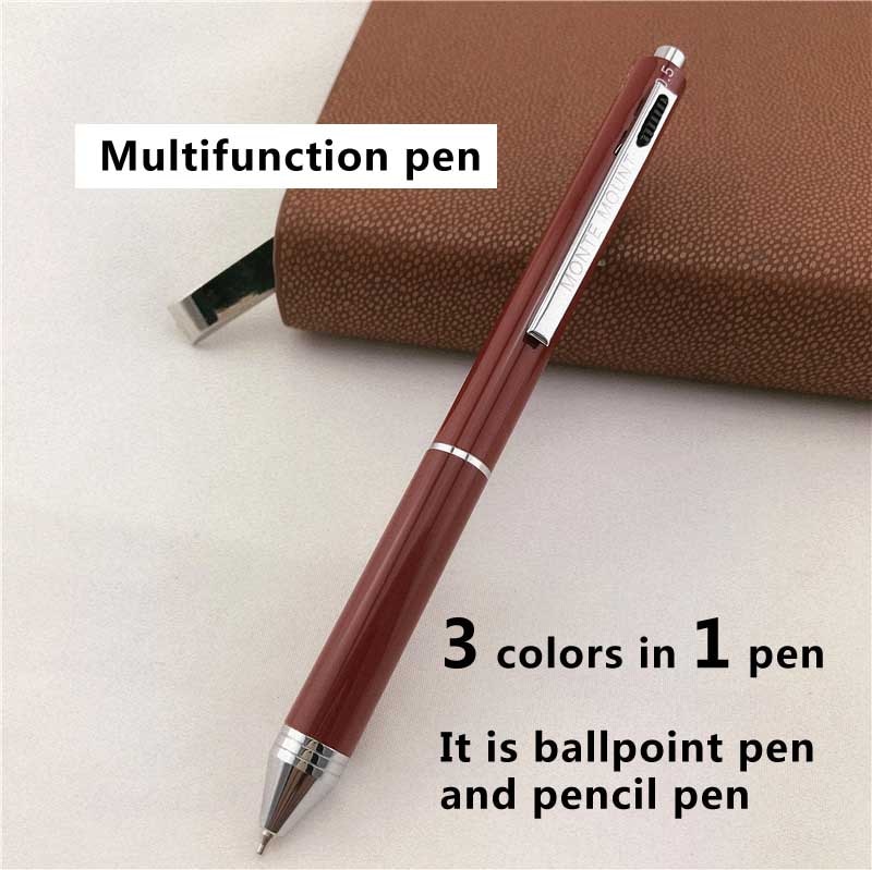 Luxe balpennen voor schrijven School kantoorbenodigdheden studie Multifunctionele pen 3 inkt kleuren in 1 pen