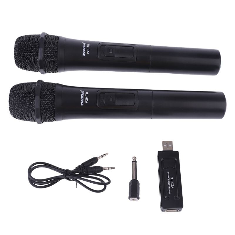 Uhf Usb 3.5Mm 6.35Mm Draadloze Microfoon Megafoon Handheld Microfoon Met Ontvanger Voor Karaoke Toespraak Luidspreker