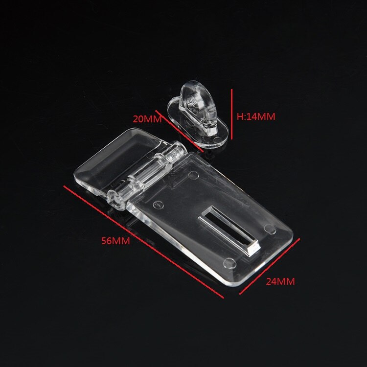 10 Stks/partij L56x24mm Clear Crystal Transparant Acryl Scharnier Lade Deurslot Vangst