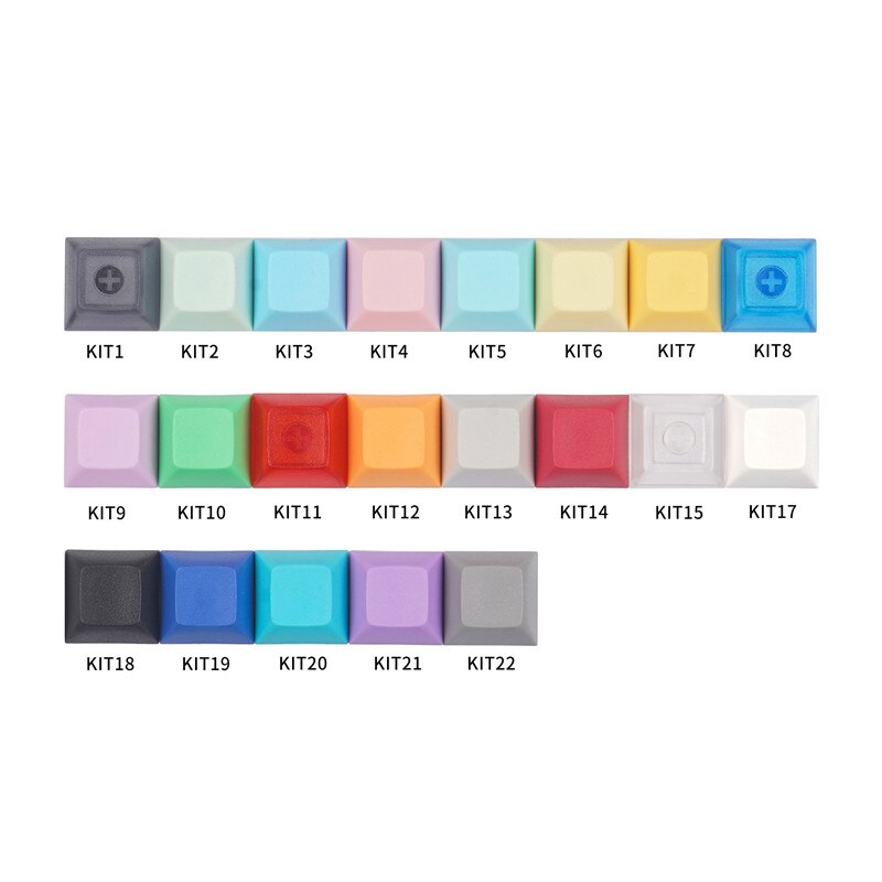 DSA Blank 1u 1.4mm PBT Mechanical Keyboard Keycap Short Ball Cap Transparent Color Black White Pink For MX Switch