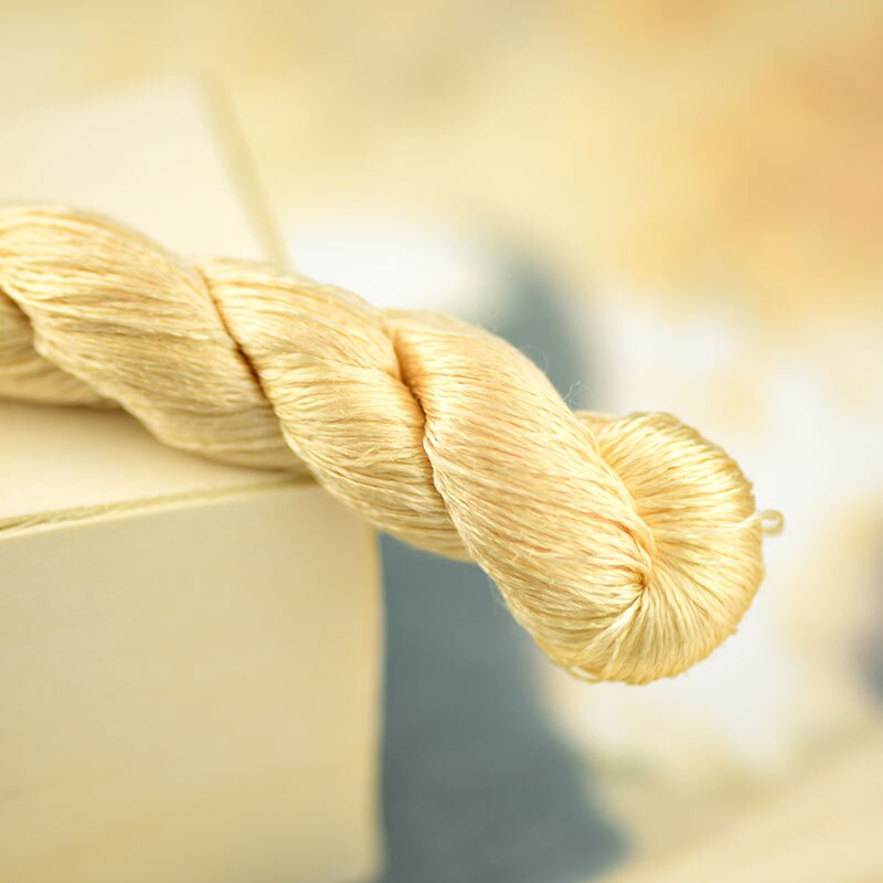 1 pièces/400m fil à broder en soie/100% fil de soie/broderie à la main point de croix/jaune doré/9 couleurs dégradé: 2